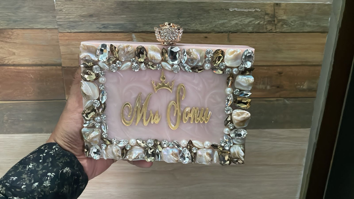 Luxurious Resin Clutch with Custom Name