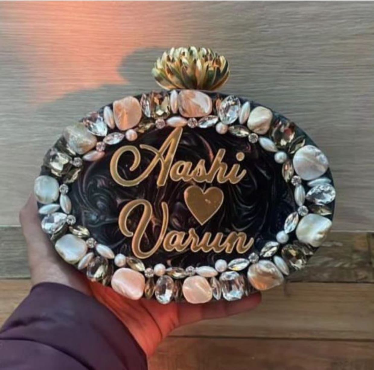 Luxurious Resin Clutch with Custom Name