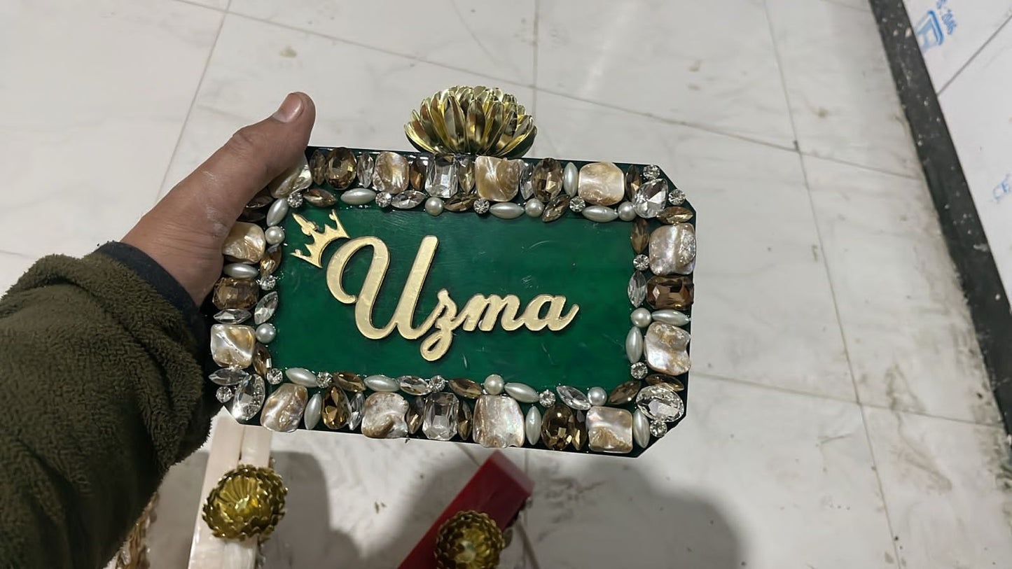 Luxurious Resin Clutch with Custom Name