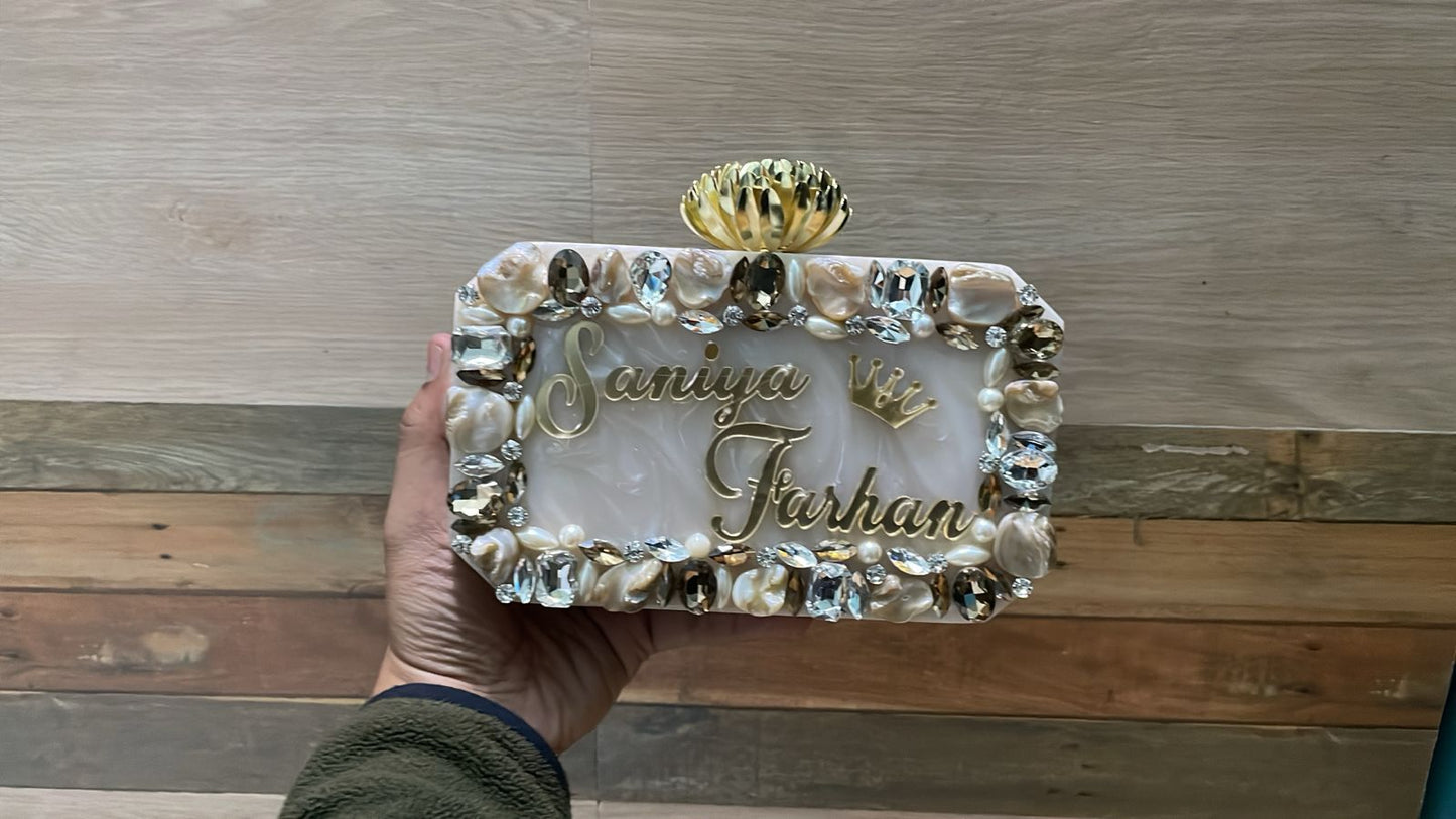Luxurious Resin Clutch with Custom Name