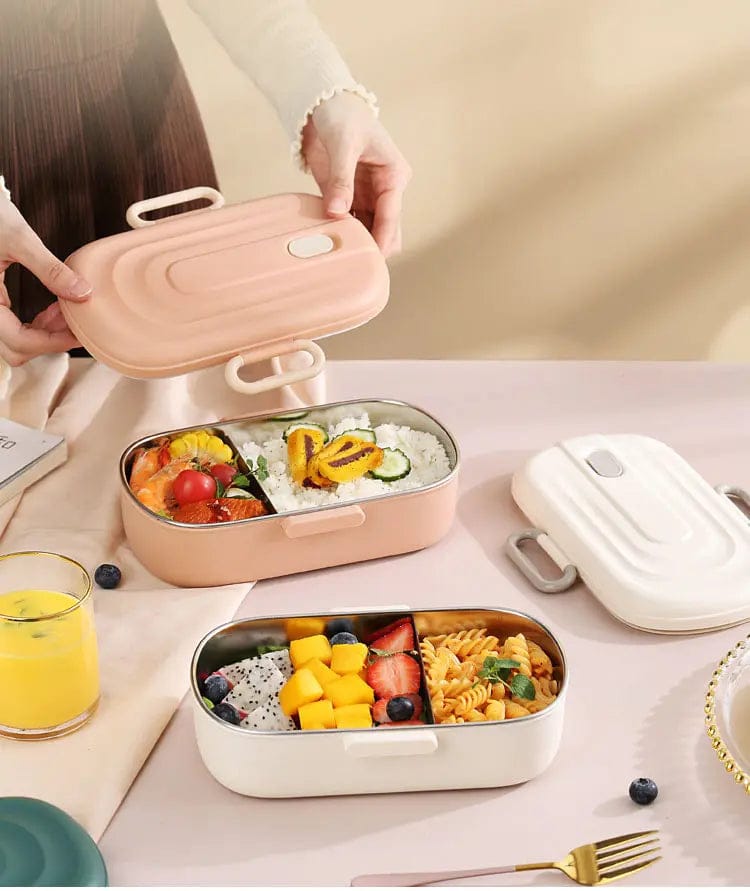 Spicy Pearl – Premium 2-Grid Stainless Steel Leak-Proof Lunch Box (900 ml)
