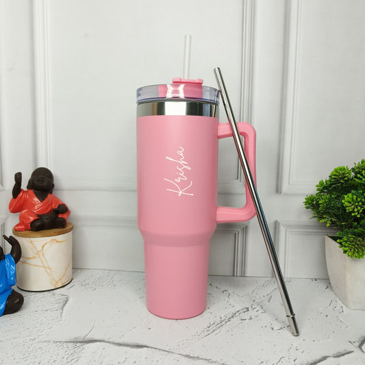 Personalized 1200ml Insulated Tumbler with Plastic & Steel Straw
