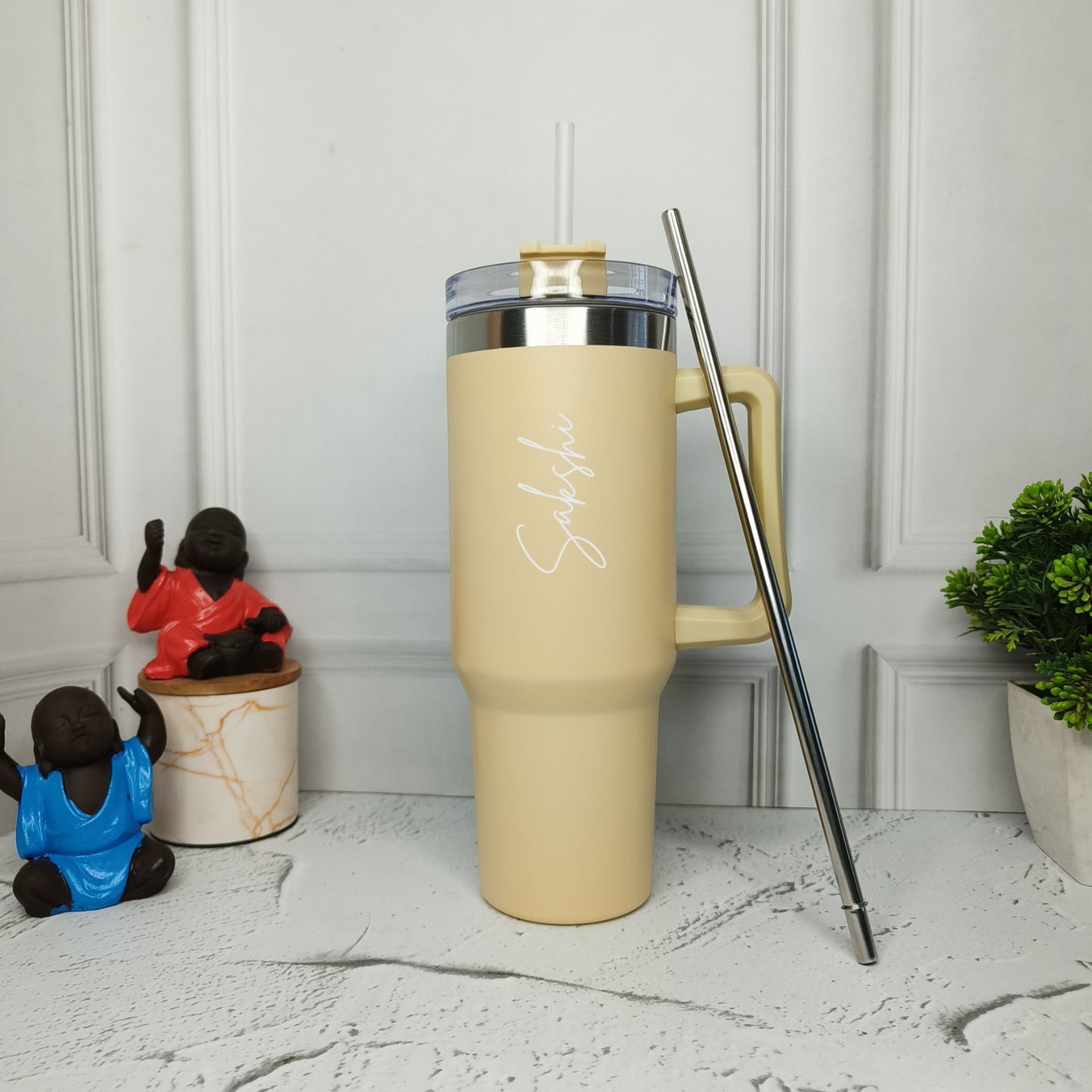 Personalized 1200ml Insulated Tumbler with Plastic & Steel Straw