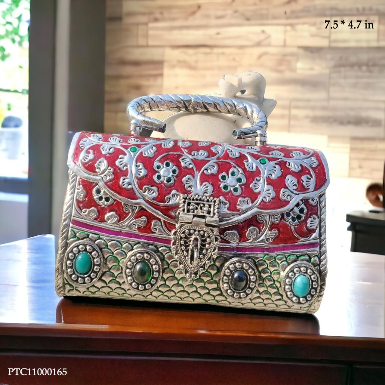 Exclusive Hand-Carved German Silver Purse