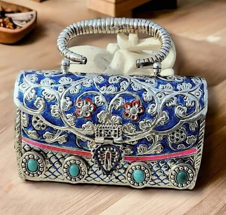 Exclusive Hand-Carved German Silver Purse