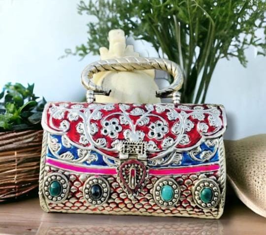 Exclusive Hand-Carved German Silver Purse