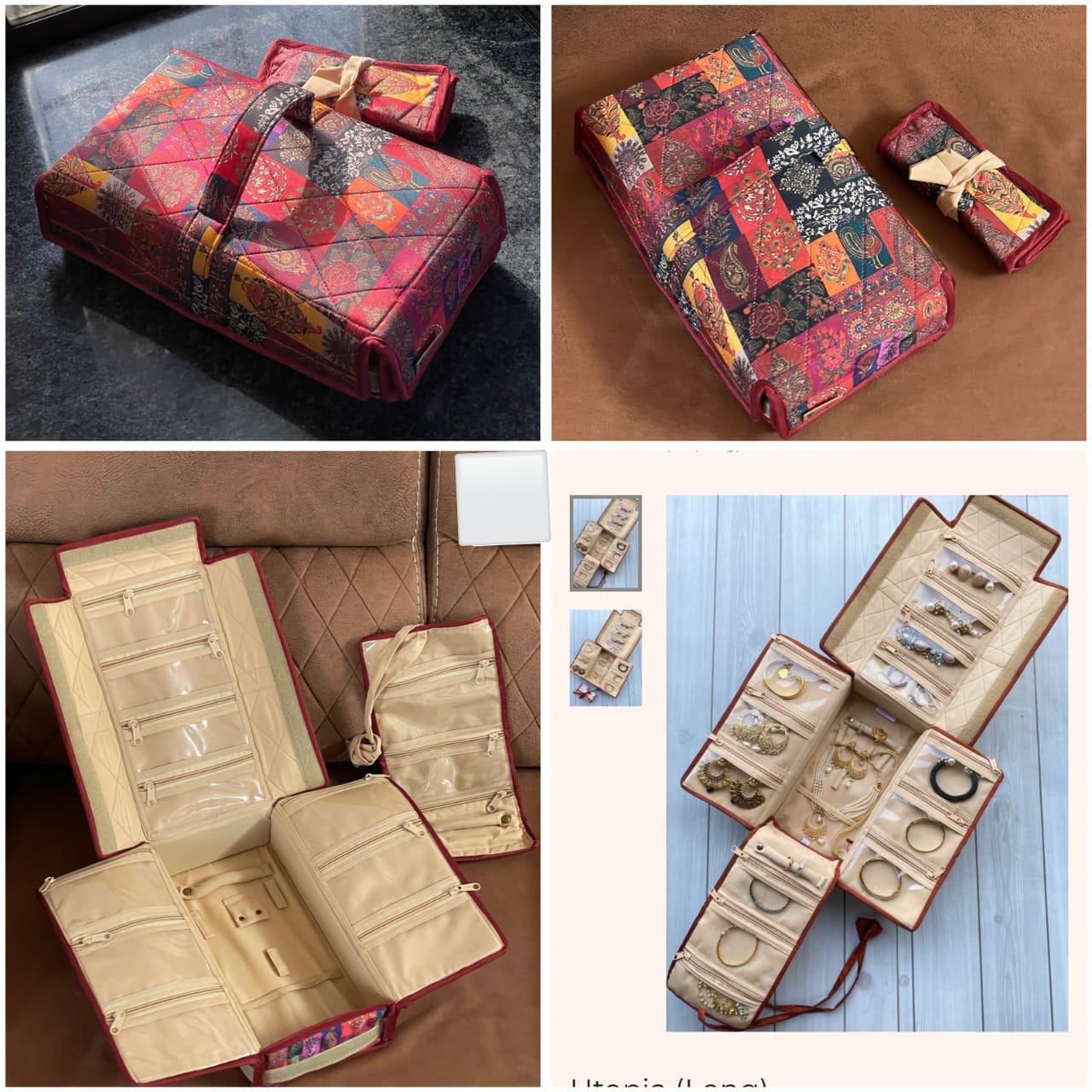 14-Pocket Jewellery Storage with Detachable Roll-Up Case