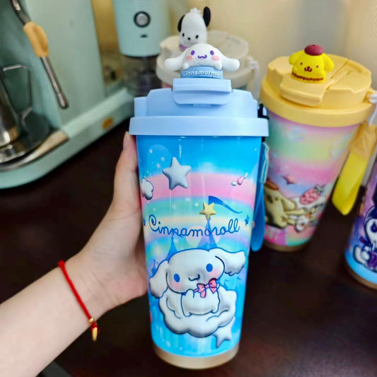 Sanrio Insulated Coffee Tumbler – 500ml | Dual Mouth | Hot & Cold Compatible