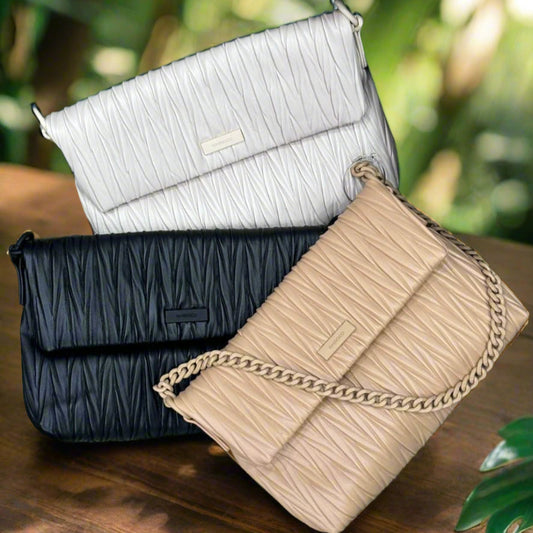 Luxury Pleated Clutch Bags with Chain Strap