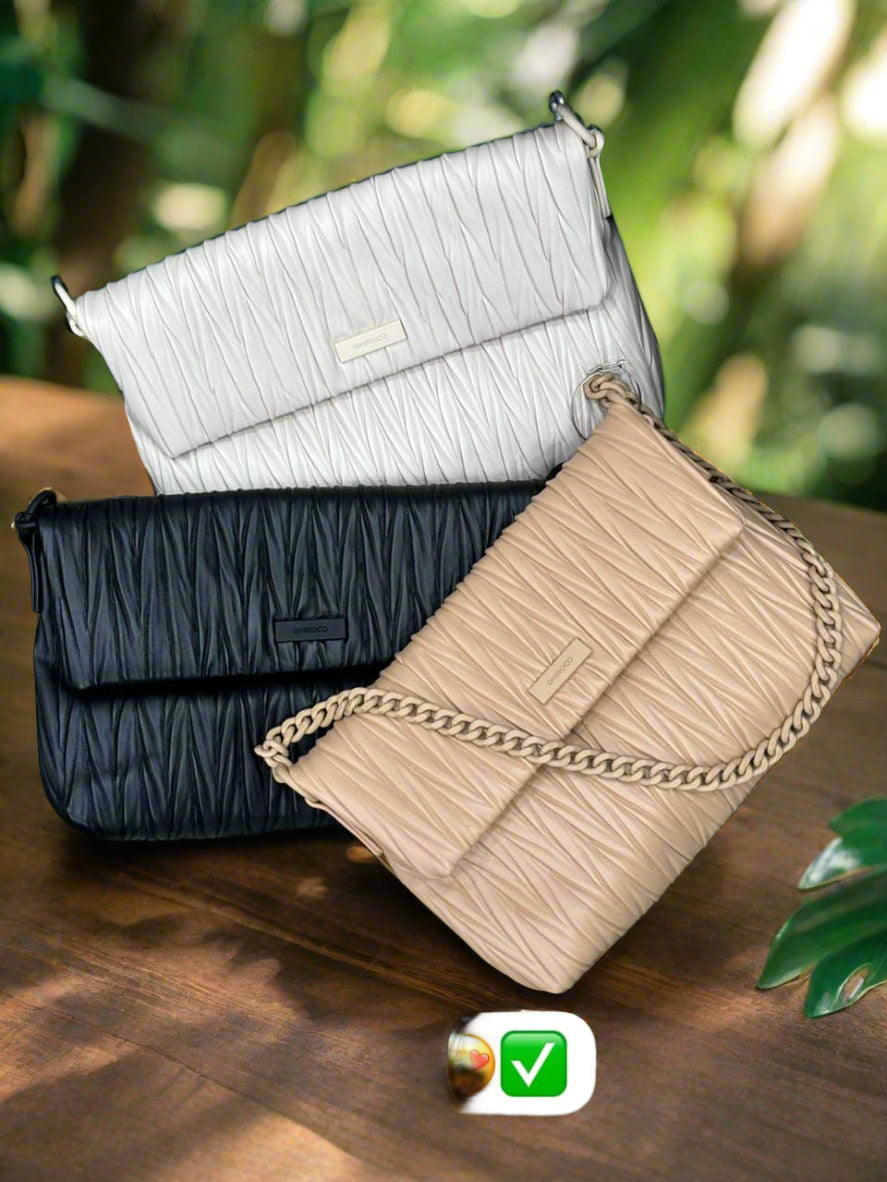 Luxury Pleated Clutch Bags with Chain Strap