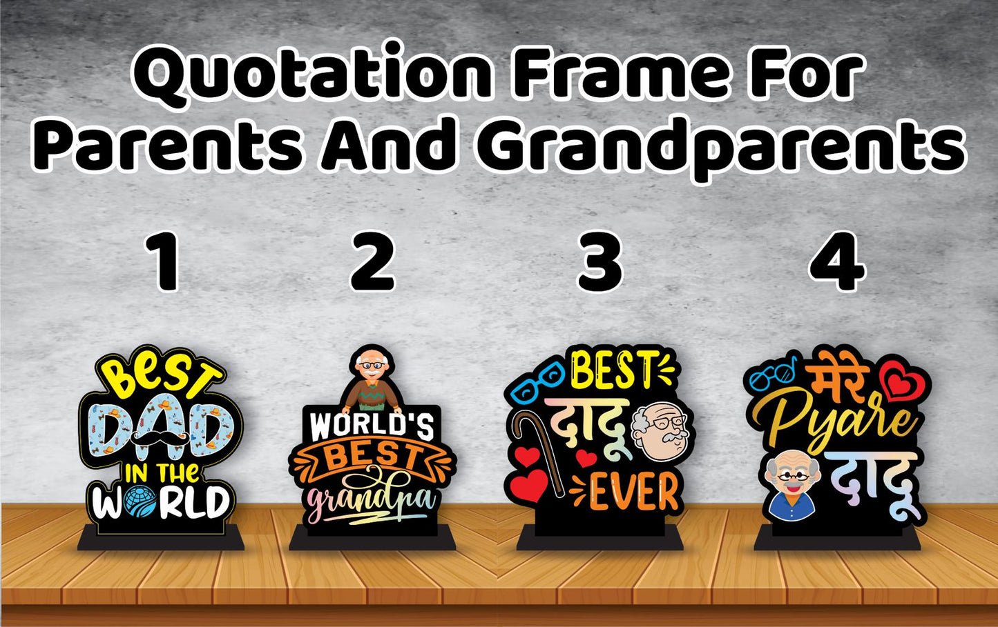 Father’s Day Special Mini Table Top – MDF Quotation Frames for Dads and Granddads