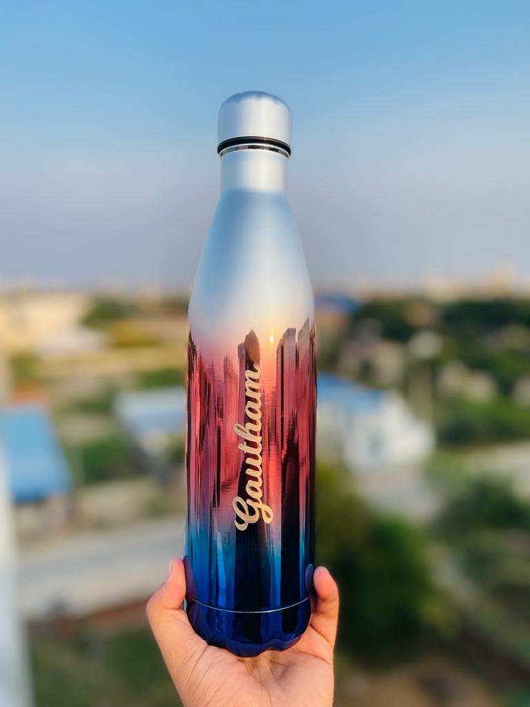 1000 ML Thermostat Rainbow Stainless Steel Bottle – Personalized Hot and Cold Flask