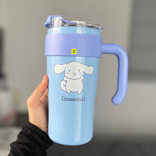 Stainless Steel Double Wall Thermos Tumbler – 860ml Vacuum Insulated Coffee Cup with Lid and Handle