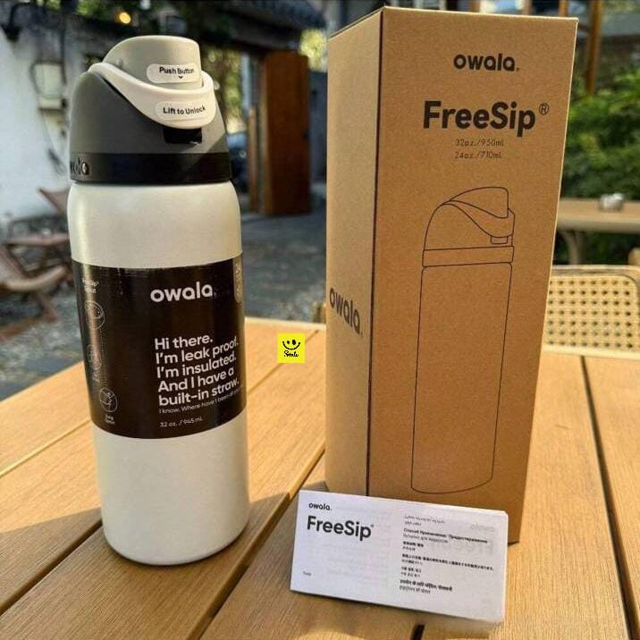 Owala FreeSip Insulated Stainless Steel Water Bottle with Built-in Straw – 680ml BPA-Free Travel and Sports Flask