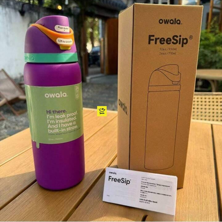 Owala FreeSip Insulated Stainless Steel Water Bottle with Built-in Straw – 680ml BPA-Free Travel and Sports Flask
