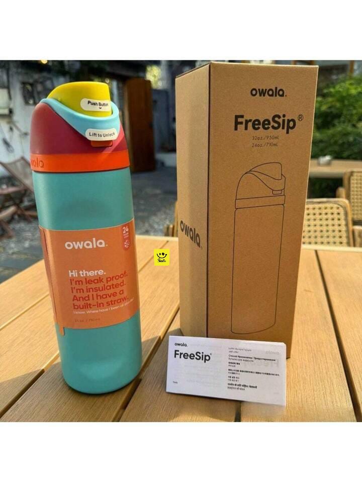 Owala FreeSip Insulated Stainless Steel Water Bottle with Built-in Straw – 680ml BPA-Free Travel and Sports Flask