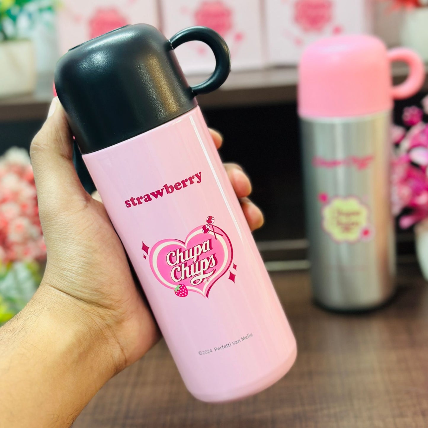 Chupa Chups 500ml Premium Stainless Steel Insulated Flask – Hot & Cold Bottle with Cup Lid