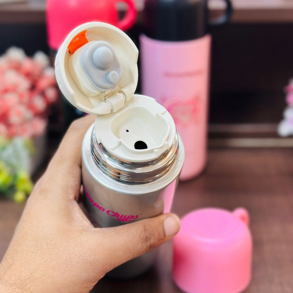 Chupa Chups 500ml Premium Stainless Steel Insulated Flask – Hot & Cold Bottle with Cup Lid
