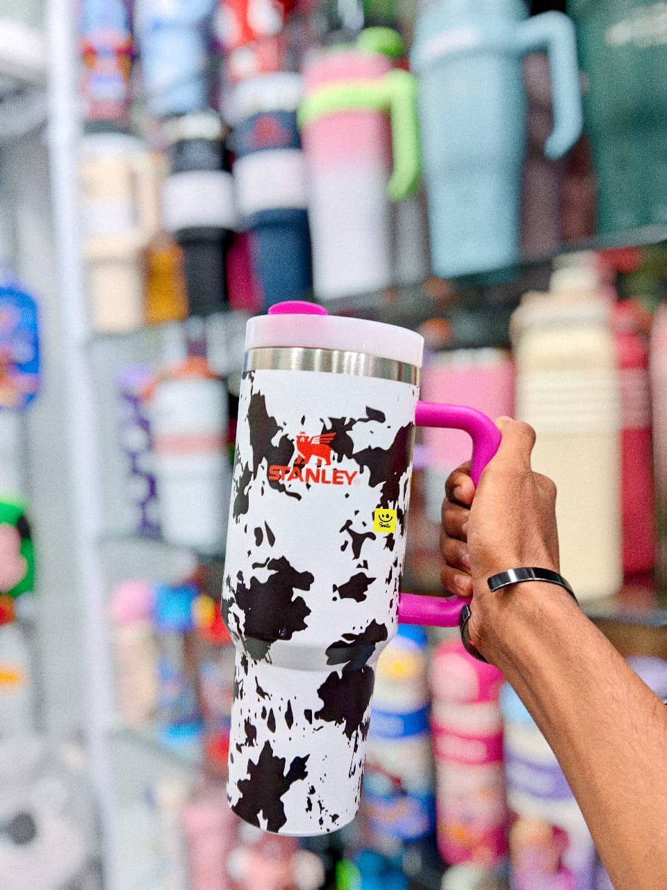 STANLEY × Cow Print Edition – Quencher H2.0 FlowState Tumbler 40 oz | Insulated Stainless Steel Tumbler for Hot and Cold Beverages