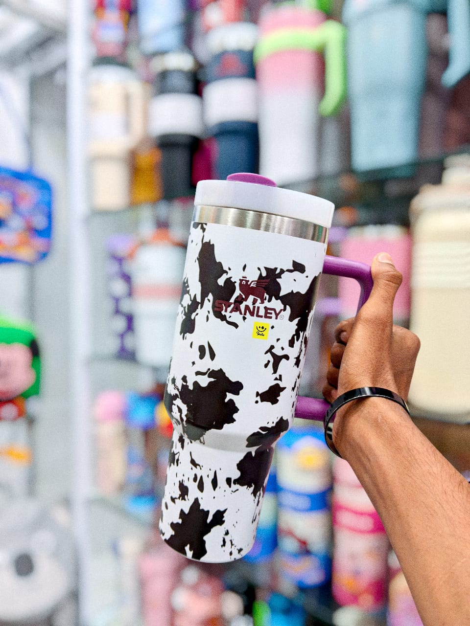 STANLEY × Cow Print Edition – Quencher H2.0 FlowState Tumbler 40 oz | Insulated Stainless Steel Tumbler for Hot and Cold Beverages