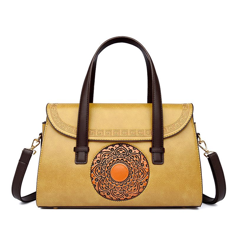 Imported PU Handbag – Premium Quality Structured Design with Artistic Detailing