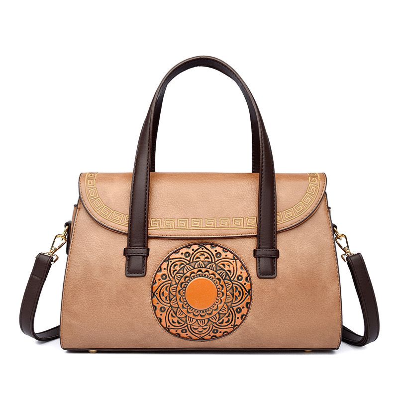 Imported PU Handbag – Premium Quality Structured Design with Artistic Detailing