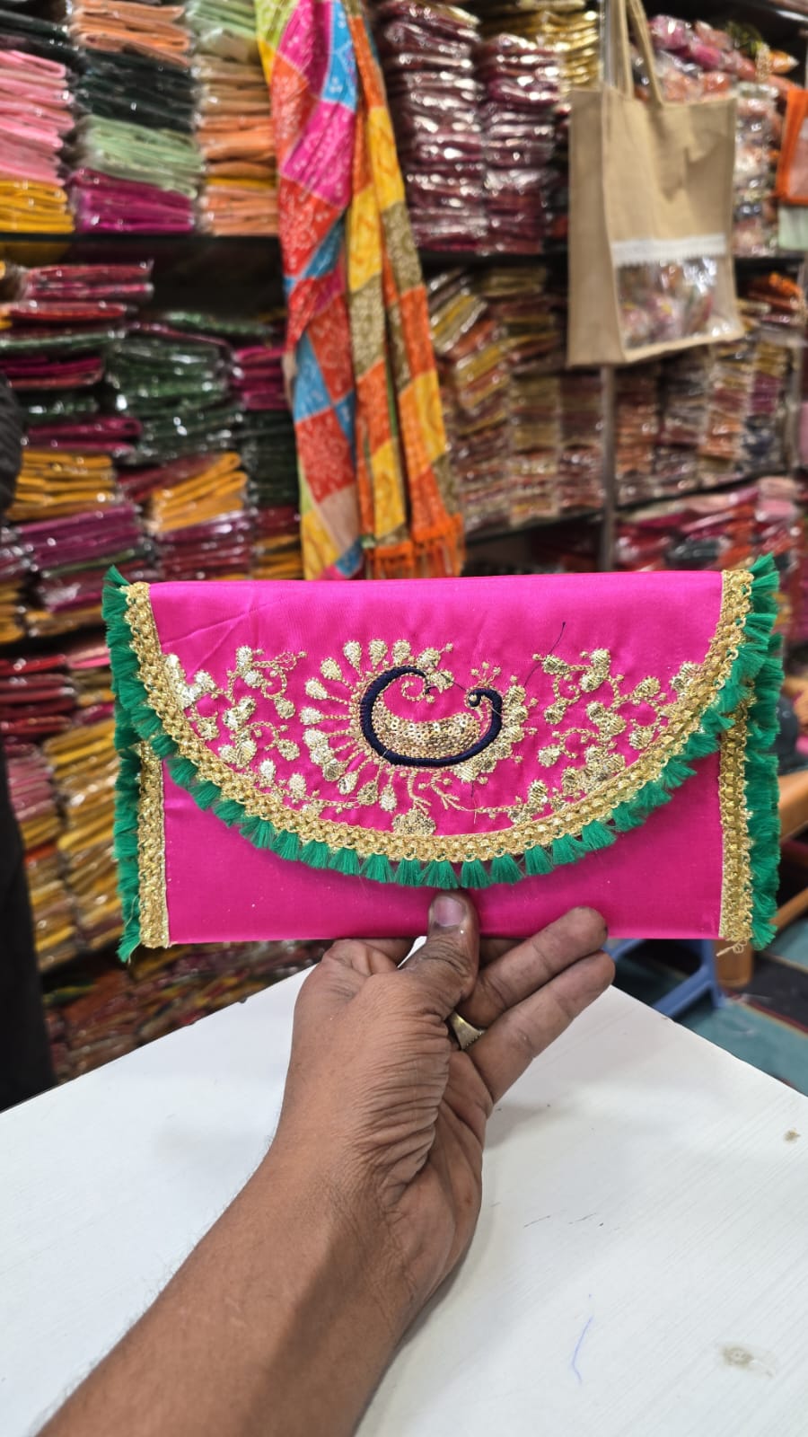 Embroidered Fabric Shagun Envelope – Elegant Gifting Accessory for Special Occasions - Set of 10