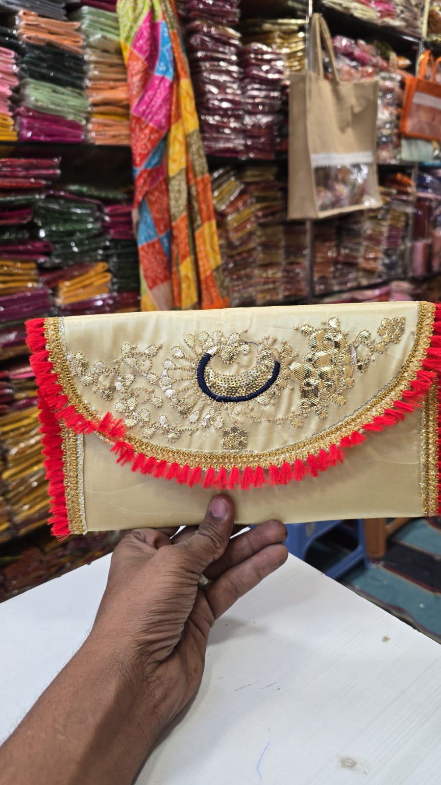 Embroidered Fabric Shagun Envelope – Elegant Gifting Accessory for Special Occasions - Set of 10