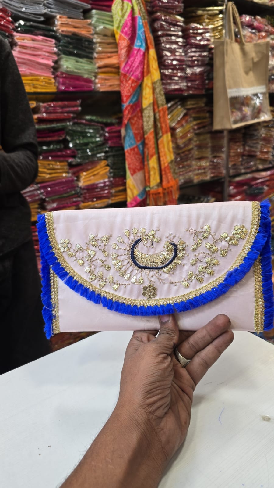 Embroidered Fabric Shagun Envelope – Elegant Gifting Accessory for Special Occasions - Set of 10