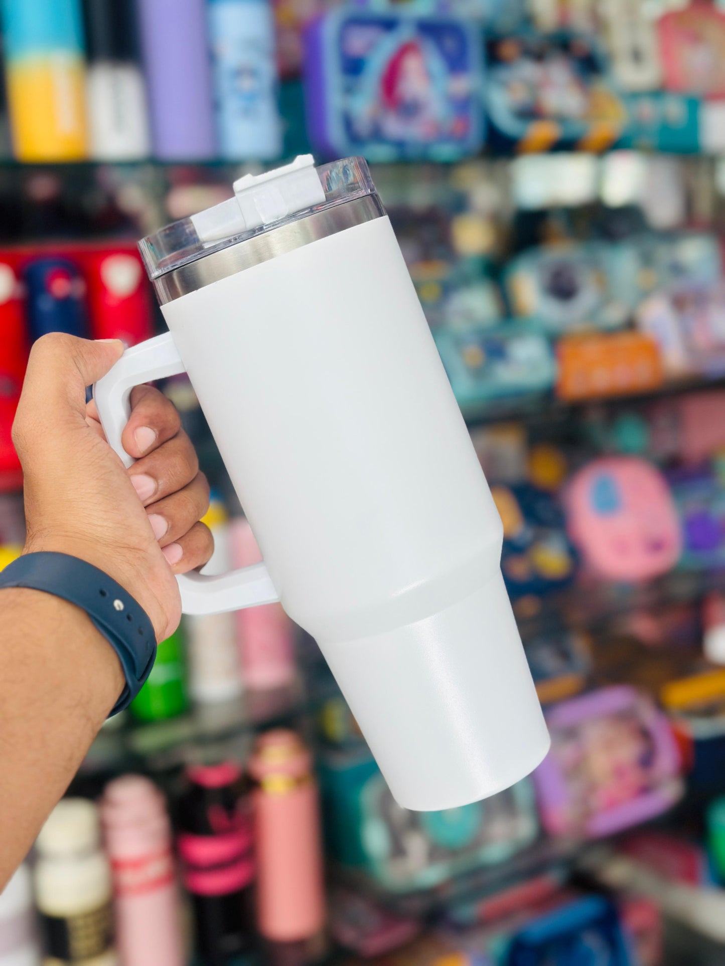 Personalized 1200 ml Stainless Steel Insulated Tumbler with Handle and Straw