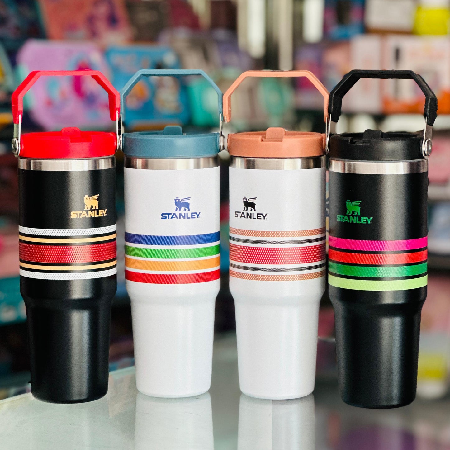 Stanley 900ml Stainless Steel Insulated Tumbler with Handle and Straw – Original Leak-Proof Travel Mug