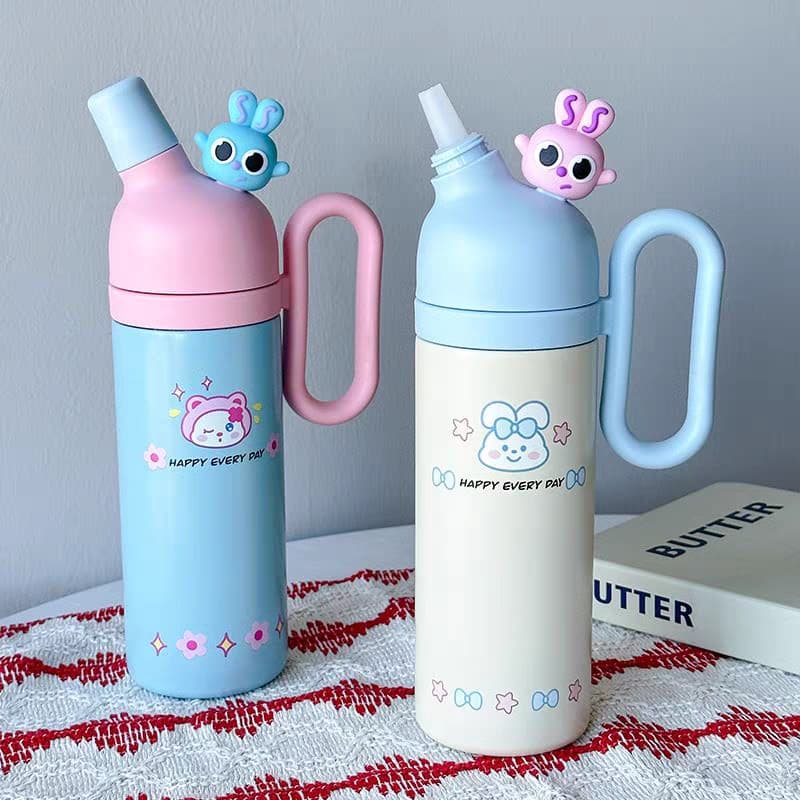 Cute Kawaii 800ml Tumbler – Stainless Steel Double-Walled Insulated Cup