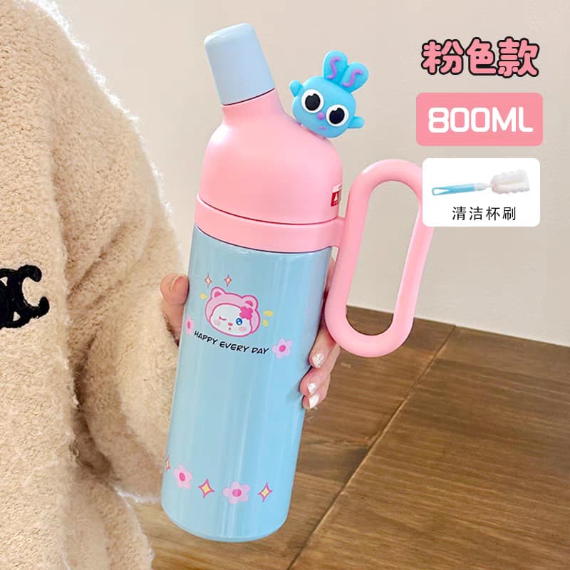 Cute Kawaii 800ml Tumbler – Stainless Steel Double-Walled Insulated Cup