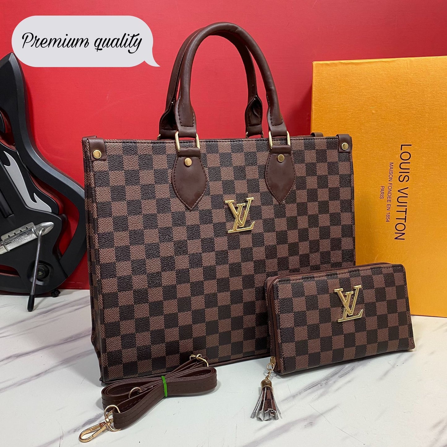 Luxury Designer-Inspired Tote Bag & Wallet Combo
