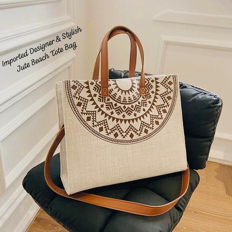 Designer Jute Tote Bag – Durable and Stylish for Everyday Use