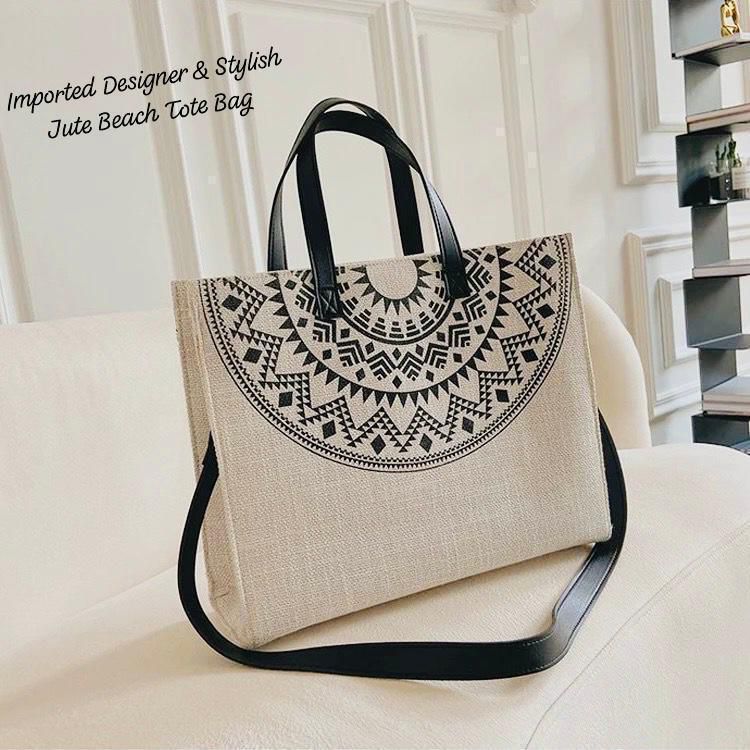 Designer Jute Tote Bag – Durable and Stylish for Everyday Use