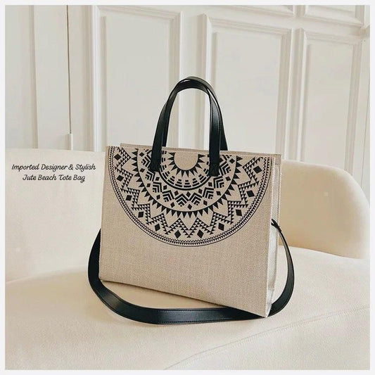 Designer Jute Tote Bag – Durable and Stylish for Everyday Use