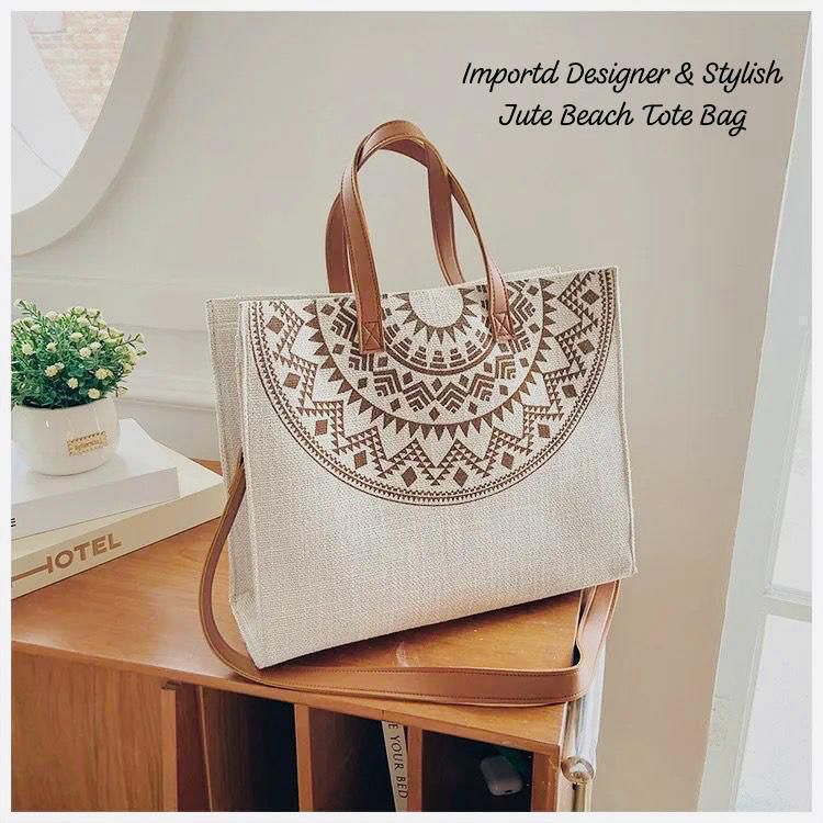 Designer Jute Tote Bag – Durable and Stylish for Everyday Use