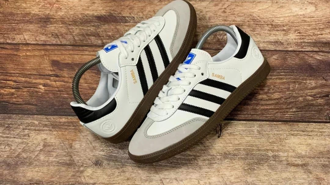 Samba Shoes for Girls – Classic White & Black Sneakers with Gum Sole | Sizes 35–40 | With Brand Box & Tags