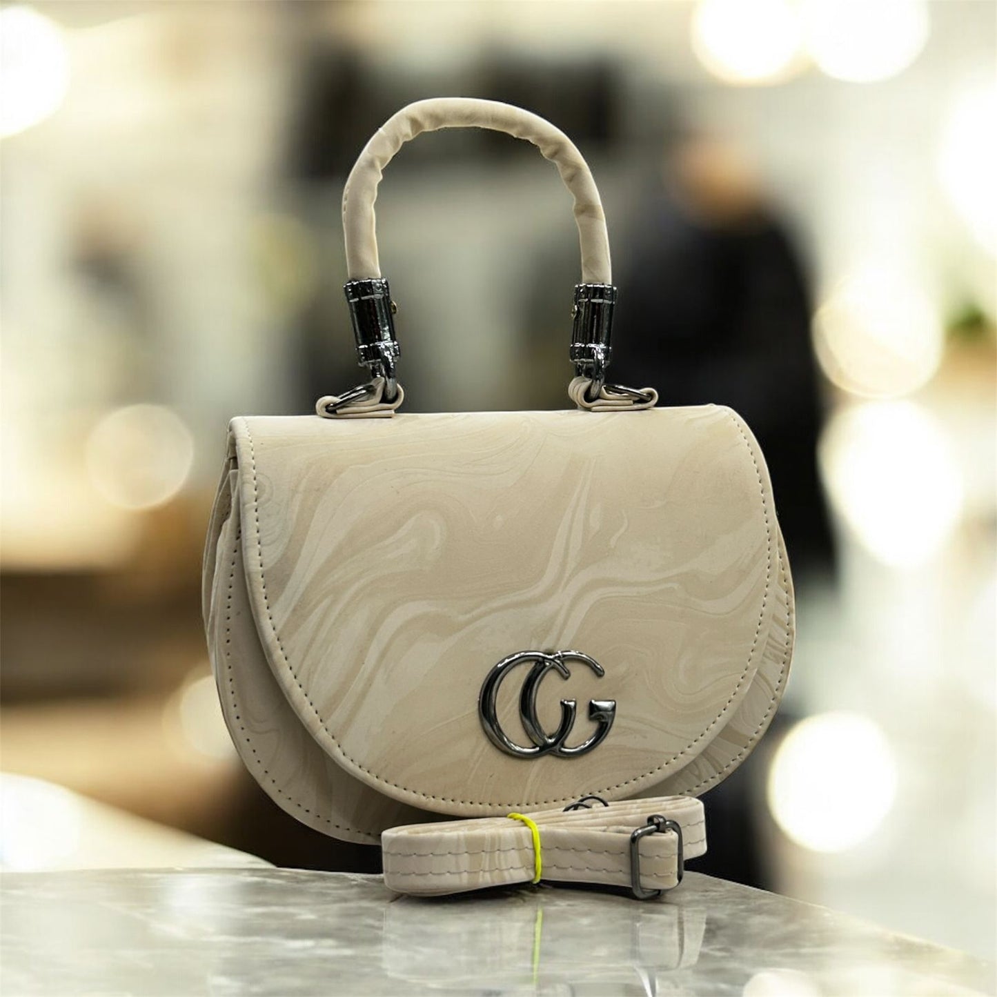 Gucci Hand + Sling Crossbody Bag | Stylish PU Leather | 2 Compartments | Adjustable Long Belt