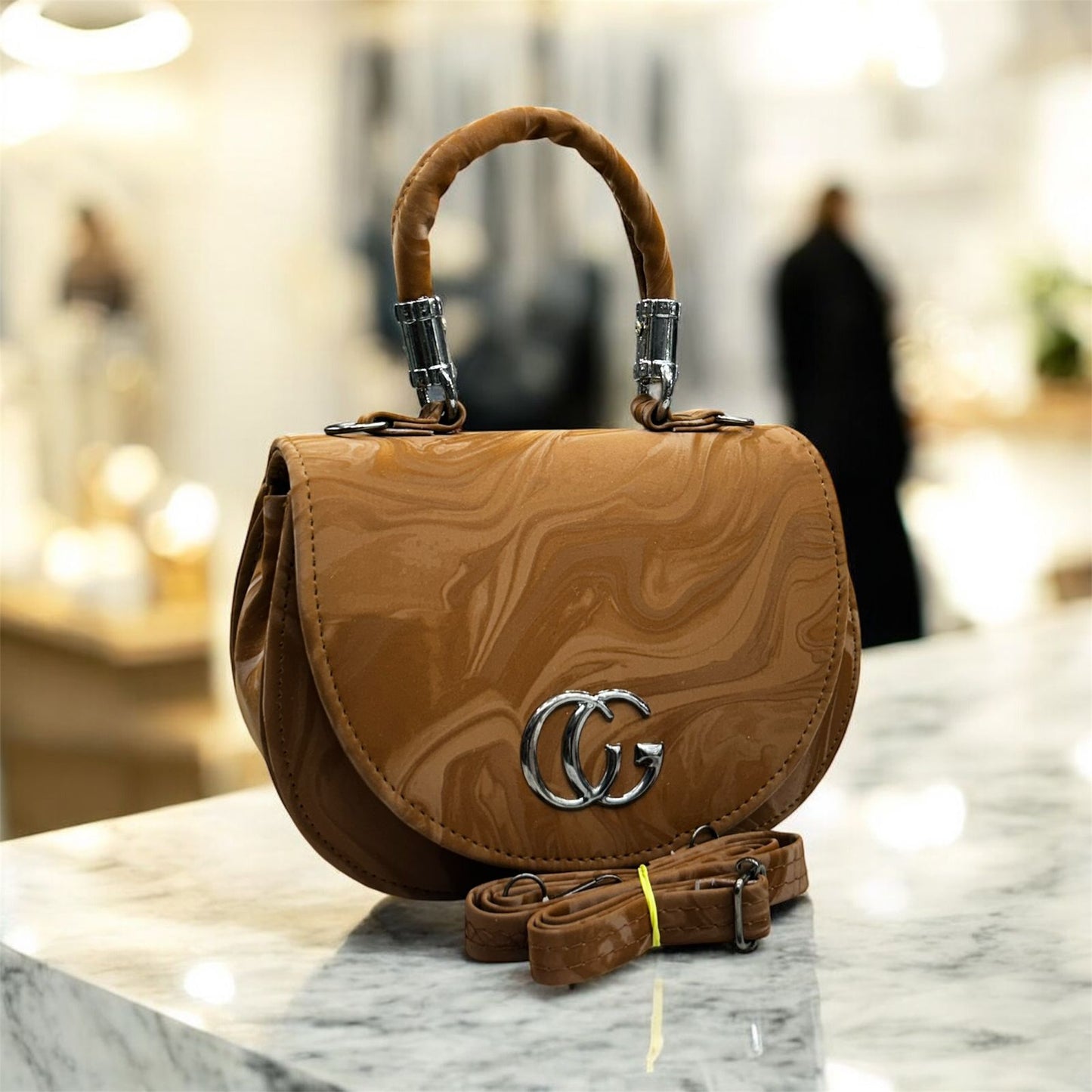 Gucci Hand + Sling Crossbody Bag | Stylish PU Leather | 2 Compartments | Adjustable Long Belt