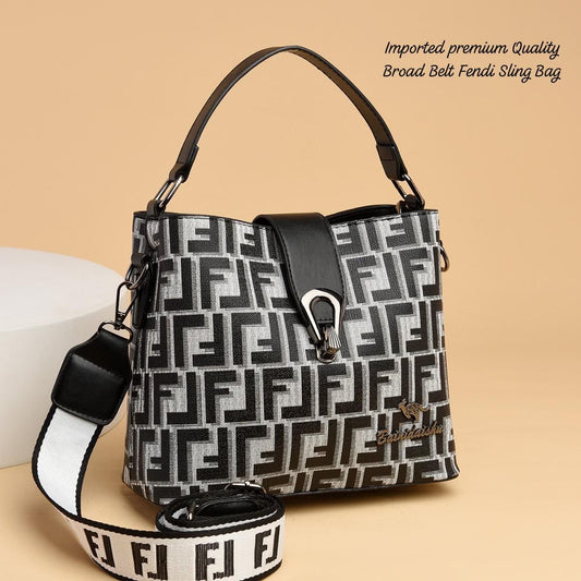 Fendi branded handbag with monogram pattern on a beige background