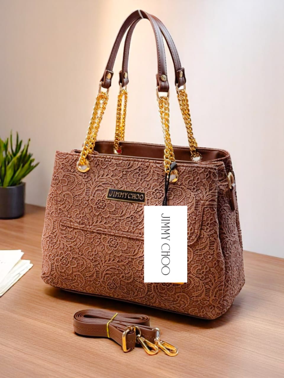 Jimmy Choo Luxury 3-Zip Leather Sling & Handbag