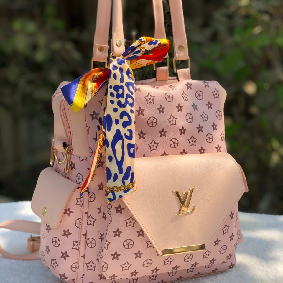Louis Vuitton 2-in-1 Handbag & Backpack | Vegan PU Leather | Multi-Compartment | 10 x 12.5 inches