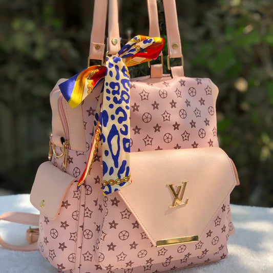 LV  2-in-1 Handbag & Backpack | Vegan PU Leather | Multi-Compartment | 10 x 12.5 inches