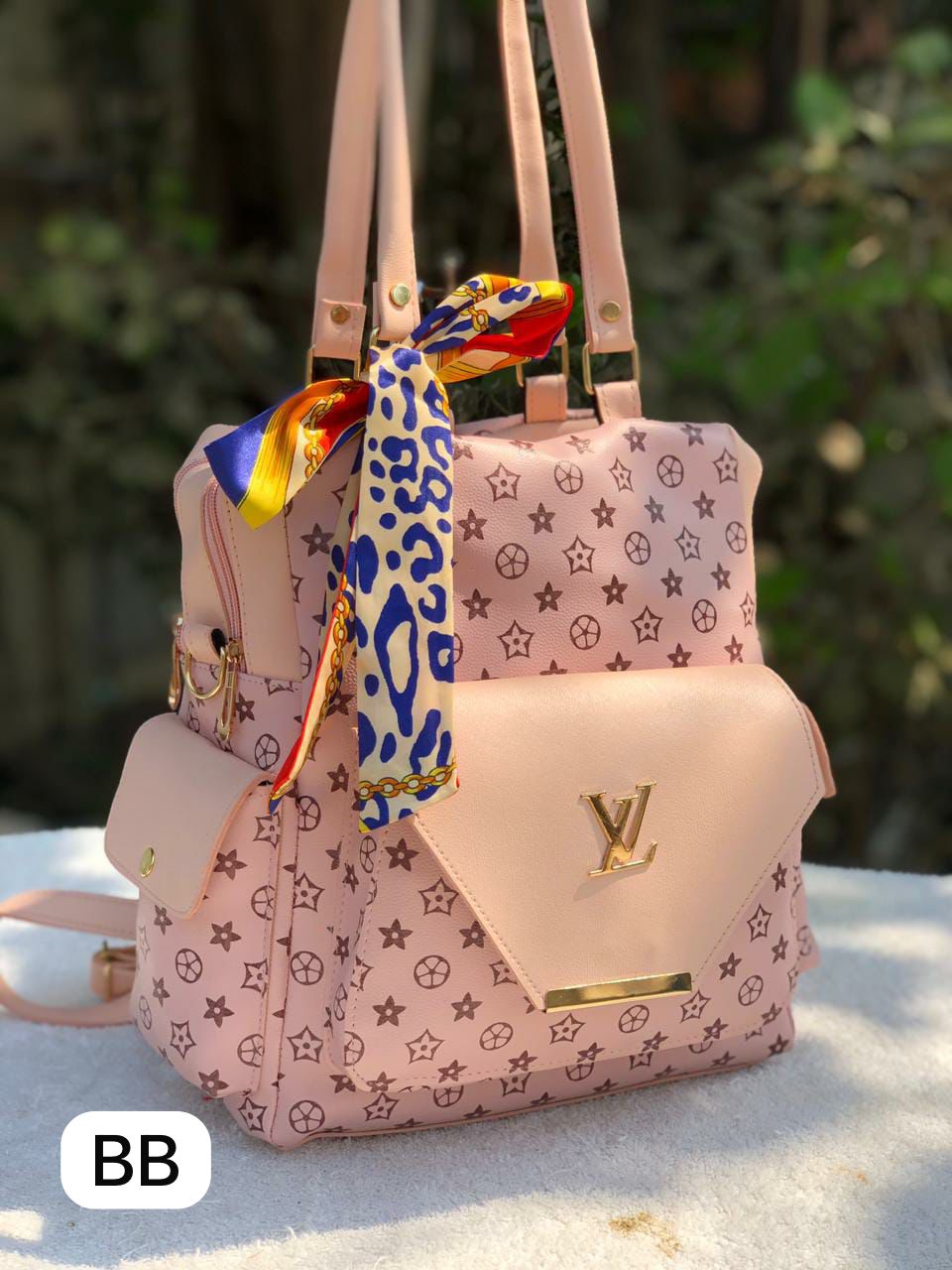 LV  2-in-1 Handbag & Backpack | Vegan PU Leather | Multi-Compartment | 10 x 12.5 inches