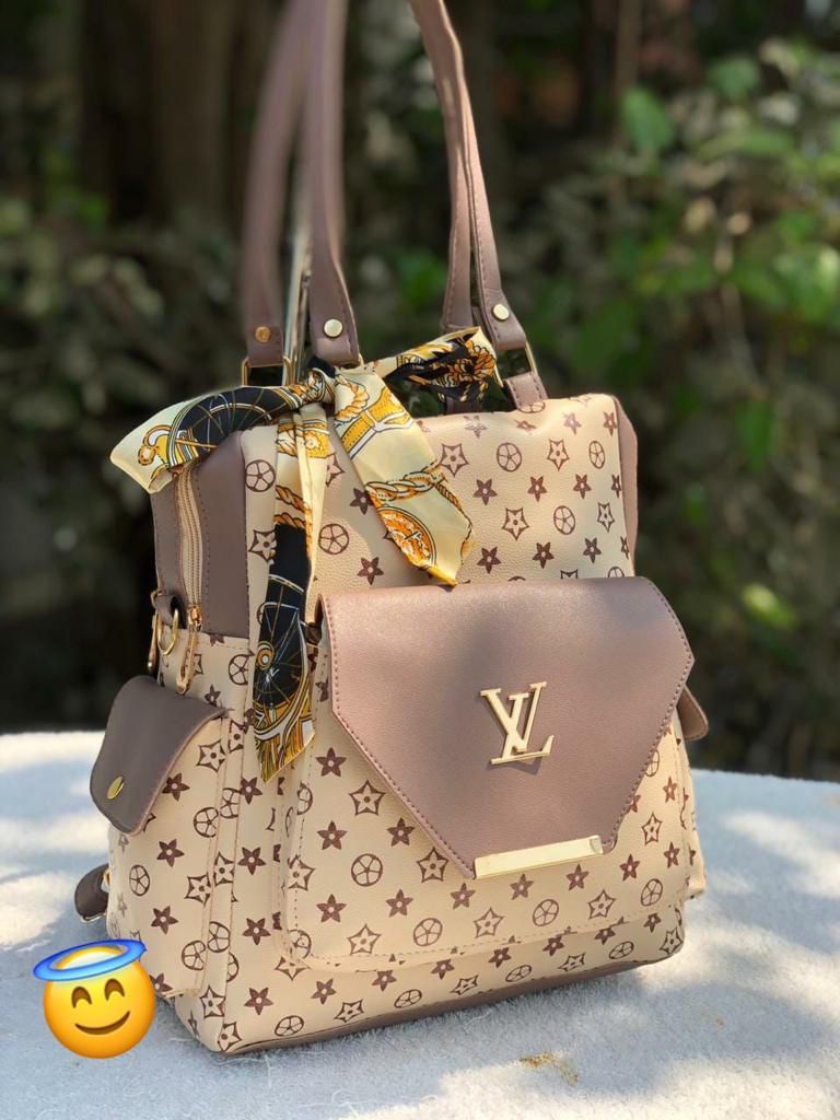 LV  2-in-1 Handbag & Backpack | Vegan PU Leather | Multi-Compartment | 10 x 12.5 inches