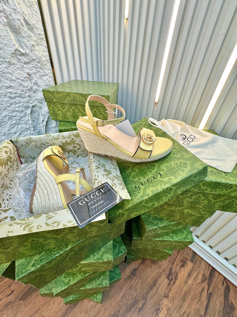 GUCCI Natural Jute Imported Collection | Premium Turkey Design | Size 36–41 | 3 Inch Heel
