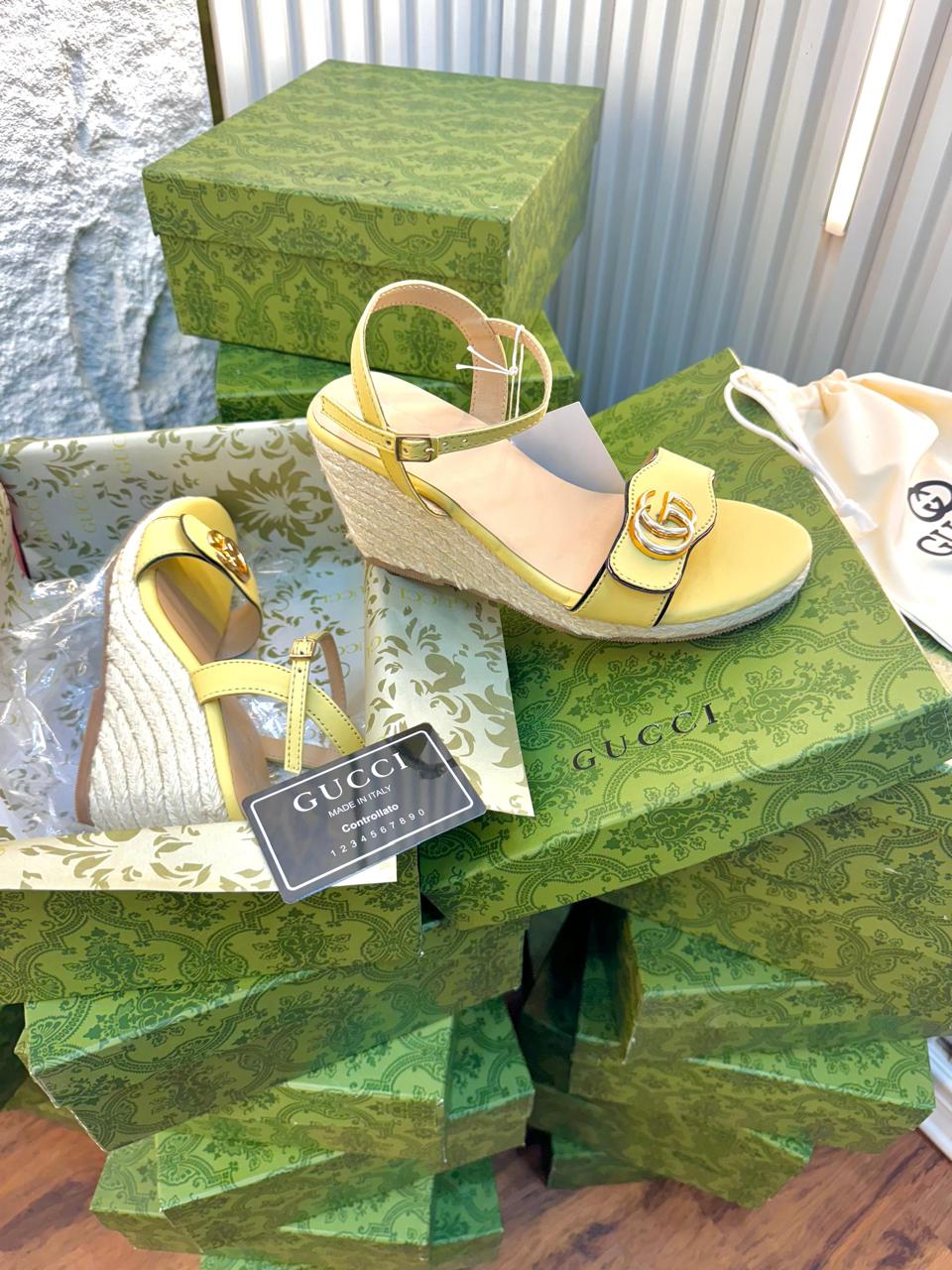 GUCCI Natural Jute Imported Collection | Premium Turkey Design | Size 36–41 | 3 Inch Heel