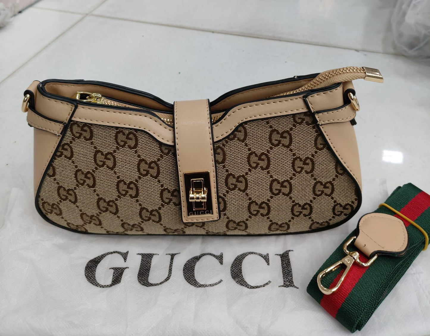 Gucci Moon Side Mini Sling Bag | 12A Premium Quality | Dual Sling Belts | Size 5 × 10 Inches